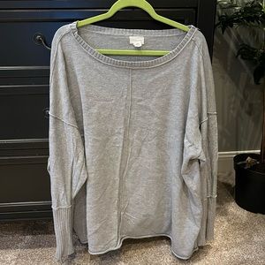 Caslon women’s gray zipper sleeve sweater.